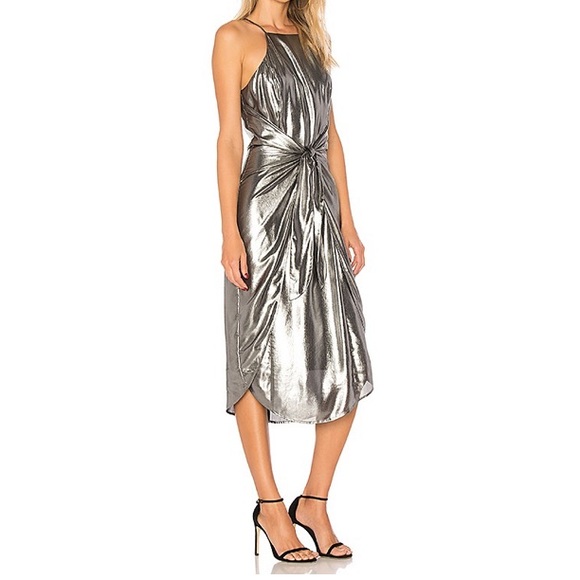 Privacy Please “Lehunt” Metallic Front Tie Dress! - Picture 3 of 13